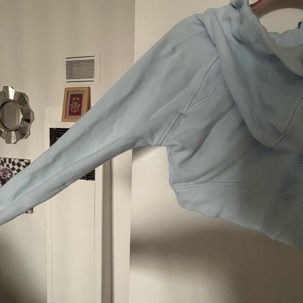 Lululemon Light Blue Cropped Hoodie